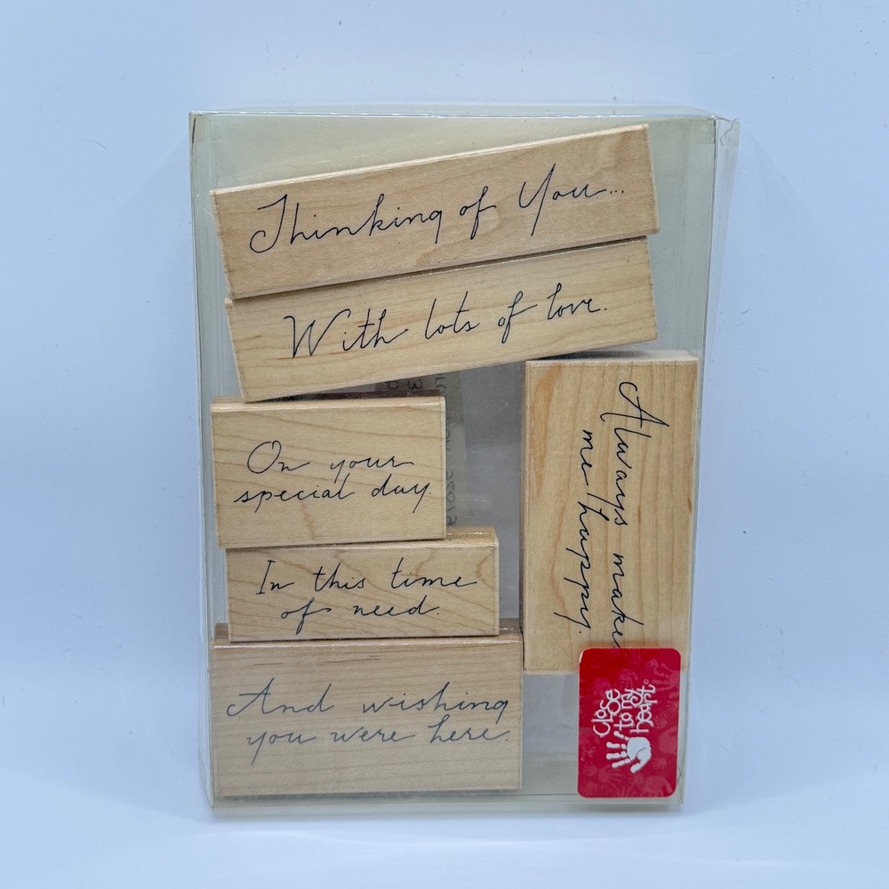 Close To My Heart Wood Rubber Stamp Set Sentiments Thinking of You Scrapbooking